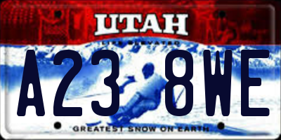 UT license plate A238WE