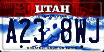 UT license plate A238WJ