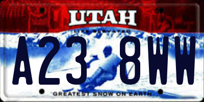 UT license plate A238WW