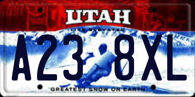 UT license plate A238XL