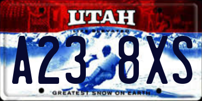 UT license plate A238XS