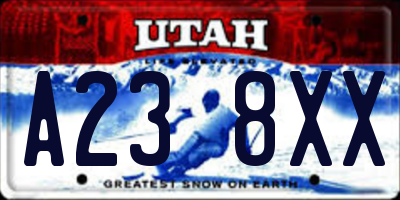 UT license plate A238XX