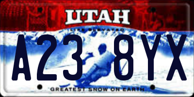 UT license plate A238YX