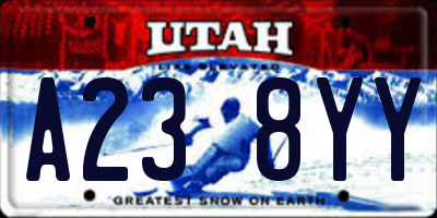 UT license plate A238YY