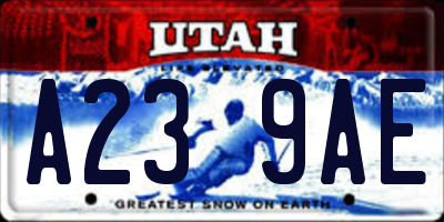 UT license plate A239AE