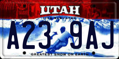 UT license plate A239AJ