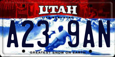 UT license plate A239AN