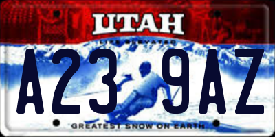 UT license plate A239AZ
