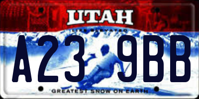 UT license plate A239BB