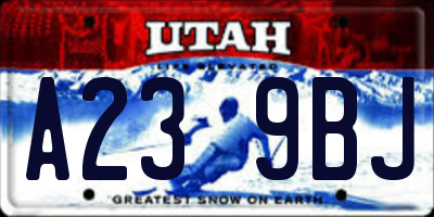 UT license plate A239BJ