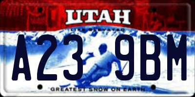 UT license plate A239BM
