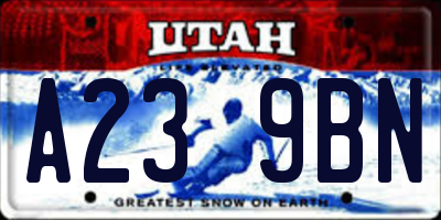 UT license plate A239BN