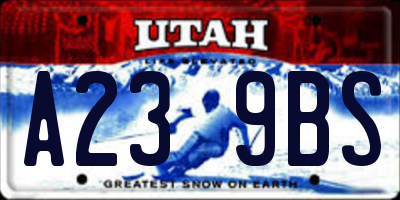 UT license plate A239BS
