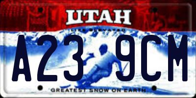 UT license plate A239CM