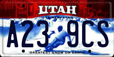 UT license plate A239CS