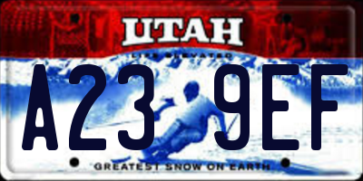UT license plate A239EF