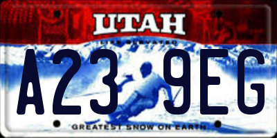 UT license plate A239EG