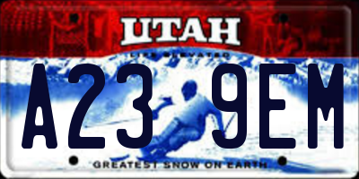 UT license plate A239EM