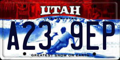 UT license plate A239EP
