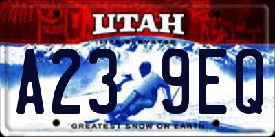 UT license plate A239EQ