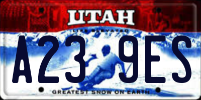 UT license plate A239ES