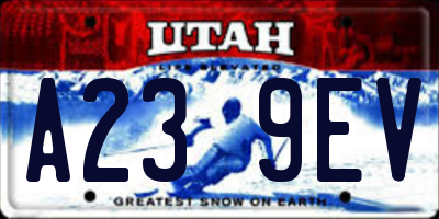 UT license plate A239EV