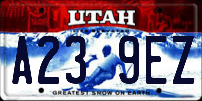 UT license plate A239EZ