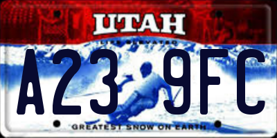 UT license plate A239FC