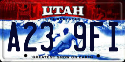 UT license plate A239FI