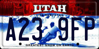UT license plate A239FP