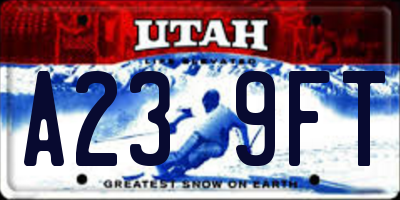 UT license plate A239FT