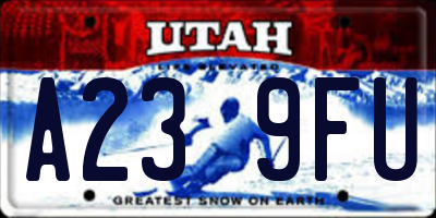 UT license plate A239FU