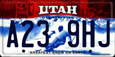 UT license plate A239HJ