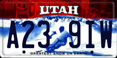 UT license plate A239IW