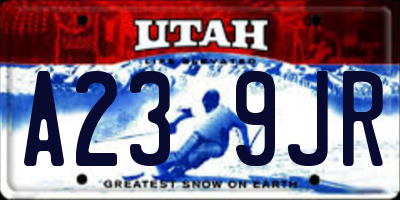 UT license plate A239JR