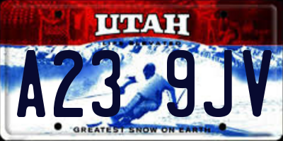 UT license plate A239JV