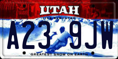 UT license plate A239JW