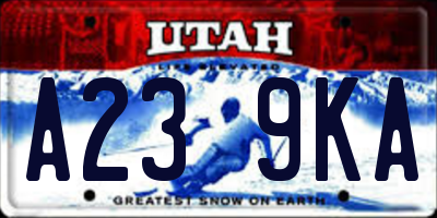 UT license plate A239KA