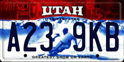 UT license plate A239KB