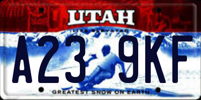 UT license plate A239KF