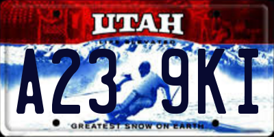 UT license plate A239KI