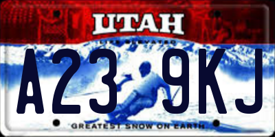 UT license plate A239KJ