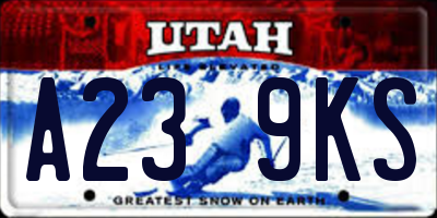 UT license plate A239KS
