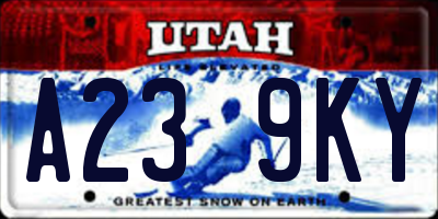 UT license plate A239KY