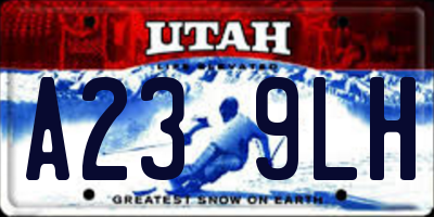 UT license plate A239LH