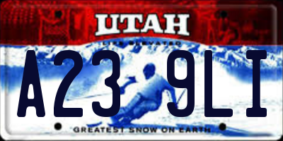 UT license plate A239LI