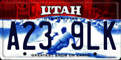UT license plate A239LK