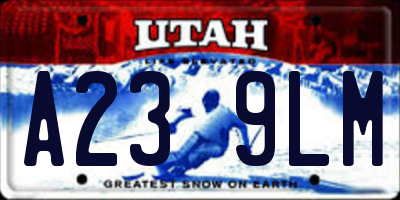 UT license plate A239LM