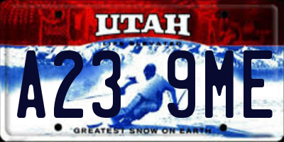 UT license plate A239ME