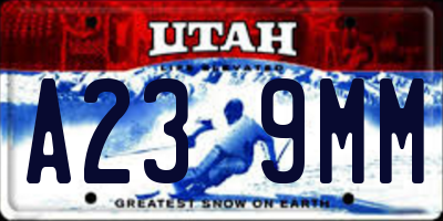 UT license plate A239MM